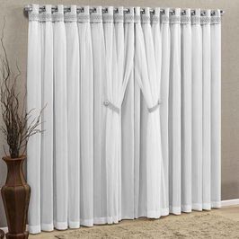 Cortina Grécia 2 Mts Sala Quarto Blackout para Varão - Branca