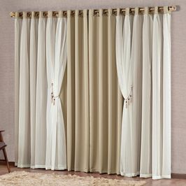 Cortina Bélgica 2 Mts Sala Quarto Blackout para Varão - Avelã