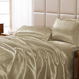Jogo de Cama Lençol Cetim Charmousse Sofistik King 4 Peças - Bege