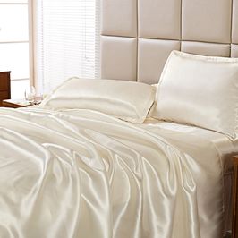 Jogo de Cama Lençol Cetim Charmousse Sofistik Queen 4 Peças - Palha