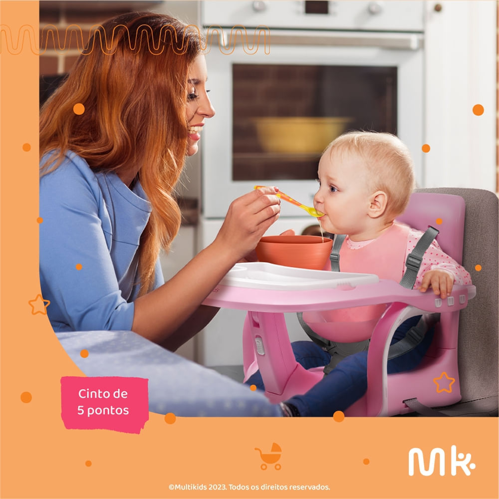 Cadeira de Alimentação Alta Slim até 15 Kg Cinza BB371 Multikids - Multikids