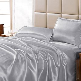 Jogo de Cama Lençol Cetim Charmousse Sofistik King 4 Peças - Cinza