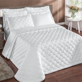 Colcha Cobre Leito Colossal King com Lese 3 Peças - Branco