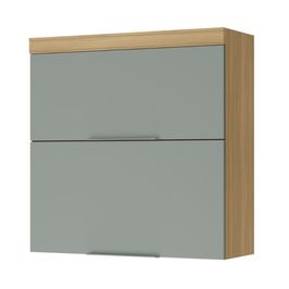 Armário 2 Portas Basculante Marquesa 80cm 100 MDF Nesher | Nature/Verde (S/V)