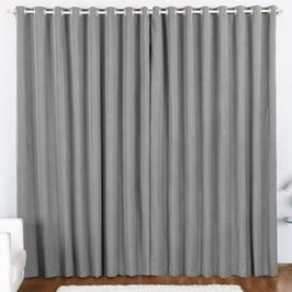 Cortina 4 Mts Sala Quarto Oxford Trilho Comum Baratissima Cinza