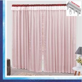 Cortina Romantic Semiblackout e Voal 2,00 x 1,70 Para Trilho Suisso - Vermelha