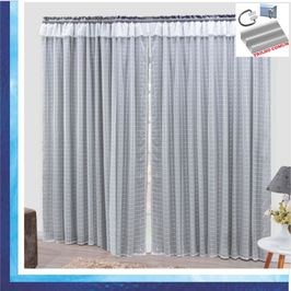 Cortina Romantic Semiblackout e Voal 2,00 x 1,70 Para Trilho Comum - Cinza
