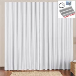 Cortina 3 Mts Sala Quarto Escritório Blackout Original para Trilho Comum - Gelo