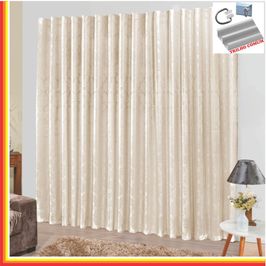 Cortina Tropical em Jacquard 3,00 x 2,70 Para Trilho Comum - Palha