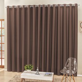Cortina 3 Mts Sala Quarto Escritório Semiblackout para Trilho Comum Tabaco
