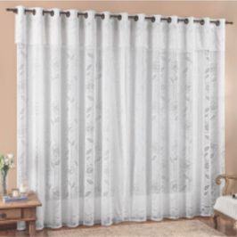 Cortina 4,00x2,50 Sala Quarto Luna Rendada para Varão - Branca