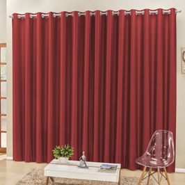 Cortina 4 Mts Sala Quarto Escritório Semiblackout para Trilho Suisso Vermelho