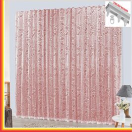 Cortina Charme em Renda com Voal 4,00 x 2,50 Para Trilho Suisso - Vermelha