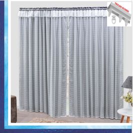 Cortina Romantic Semiblackout e Voal 2,00 x 1,70 Para Trilho Suisso - Cinza