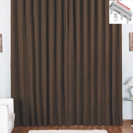 Cortina Pryme 3 Metros Sala Quarto em Oxford para Trilho Suisso - Tabaco