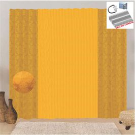 Cortina firenze para Trilho Comum em Jaquard 3,00m x 2,60m Sala Quarto - Amarela