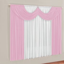 Cortina Montreal 2 Mts em Malha Janela Sala Quarto Rosa