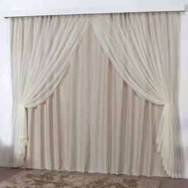 Cortina Mirage 4 Mts Sala Quarto Blackout Voal Trilho Suisso - Bege