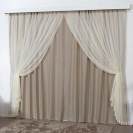 Cortina Mirage 3 Mts Sala Quarto Blackout Voal Trilho Suisso - Avelã
