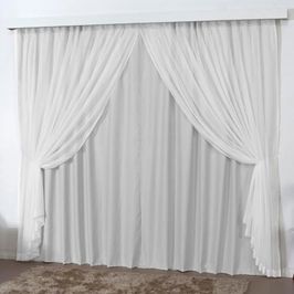 Cortina Mirage 3 Mts Sala Quarto Blackout Voal Trilho Comum - Gelo
