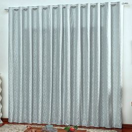 Cortina em Jacquard Degradê 2,00 x 1,70 Para Varão - Cinza