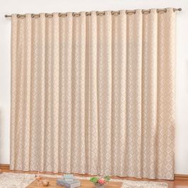 Cortina em Jacquard Degradê 2,00 x 1,70 Para Varão - Avelã