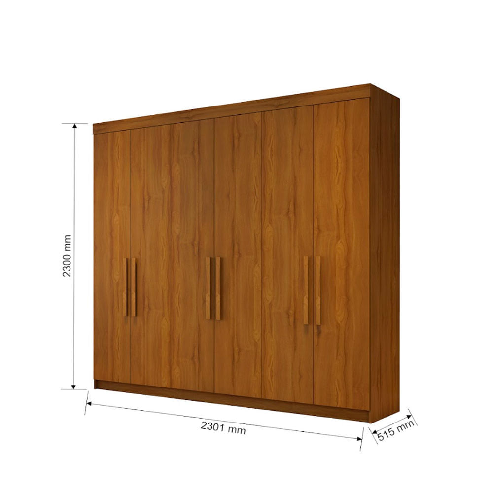 Guarda Roupa França 6 Portas 4 Gavetas Conquista Móveis Lojas MM