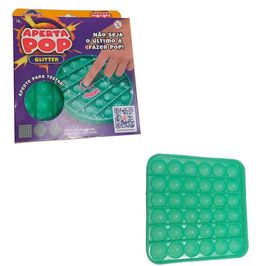 Pop It Fura Bolhas Divertido Glitter Quadrado Verde Toyng 044065