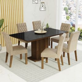 Conjunto Mesa Jantar + 4 Cadeiras Em Madeira Maciça LETÍCIA