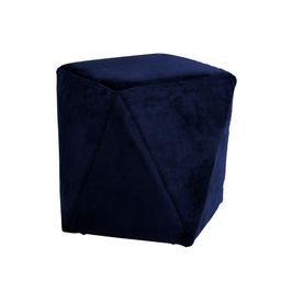 Puff Decorativo Sala de Estar Blois Veludo Azul Marinho G15 - Gran Belo