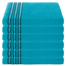 Kit 6 Toalhas De Rosto Grande Felpuda Macia Petra - 50x80cm Azul