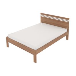 Cama de casal MDP CM8009 Amendoa/Branco G69 - Gran Belo