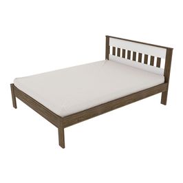 Cama de casal MDP CM8007 Nogal/Branco G69 - Gran Belo
