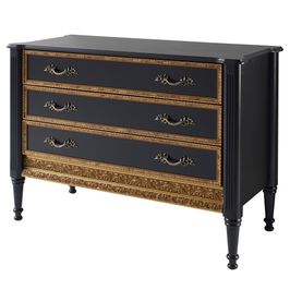 Cômoda Decorativa Munchen com 3 Gavetas Preto G71 - Gran Belo