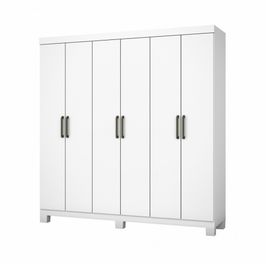 Guarda Roupa R22 6 Portas 2 Gavetas Sem Espelho Com Pés Carioca Móveis Branco