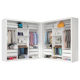 Closet Casal Premium Clarice Com 08 Gavetas Carioca Móveis Branco