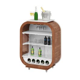 Cristaleira Bar com Nicho Sala de Estar Ateneu Imbuia/Branco G42 - Gran Belo