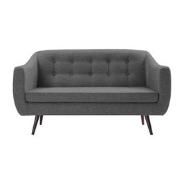 Sofá Decorativo 2 Lugares Pés Palito Cuddle Linho Cinza G17 - Gran Belo