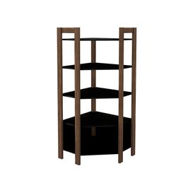 Estante Organizador Armário de canto AZ1020 MDP Preto/Nogal G69 - Gran Belo