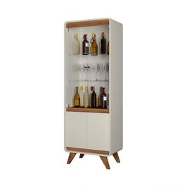 Cristaleira Decorativa Maverick MDF Nature/OffWhite G21 - Gran Belo