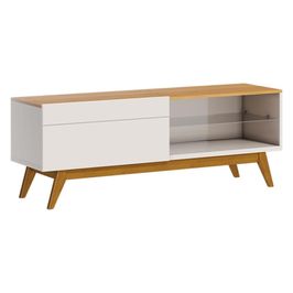 Rack Bancada 1 Gaveta 146cm Amy Off White/Nature G29 - Gran Belo