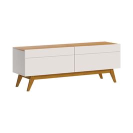 Rack Bancada 2 Gavetas 146cm Amy Off White/Nature G29 - Gran Belo