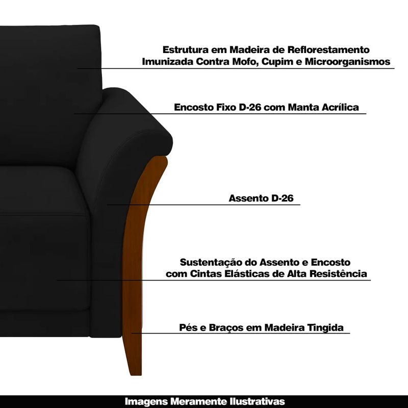 Poltrona Decorativa Pés em Madeira Market Veludo Preto G45 - Gran Belo -  Lojas MM