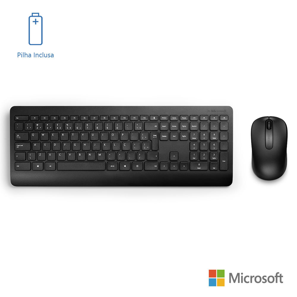 Combo Office - Fone Com Microfone Usb Preto e Teclado e Mouse Sem Fio Desktop  900 Usb Preto Microsoft - JUG00013K JUG00013K - Lojas MM