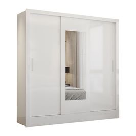Guarda Roupa Casal Fortaleza 3 Portas Com Espelho Carioca Móveis Branco