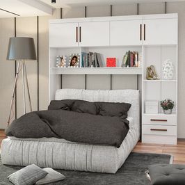 Guarda Roupa Modulado Paris 4 Portas 2 Gavetas Branco