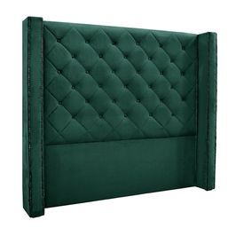 Cabeceira Decorativa King Size 2,19M Loewe Veludo Verde Floresta G63 - Gran Belo