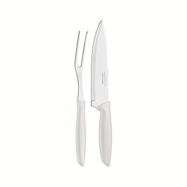 Jogo Trinchante Inox 2 Pçs Plenus Branco Tramontina