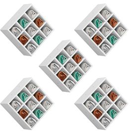 Kit 05 Nichos Porta Toalhas 09 Lugares 40x40cm Branco G01 - Gran Belo