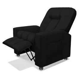 Poltrona do Papai Reclinável Pequim PU Preto G23 - Gran Belo
